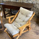 Pair of pine garden armchairs