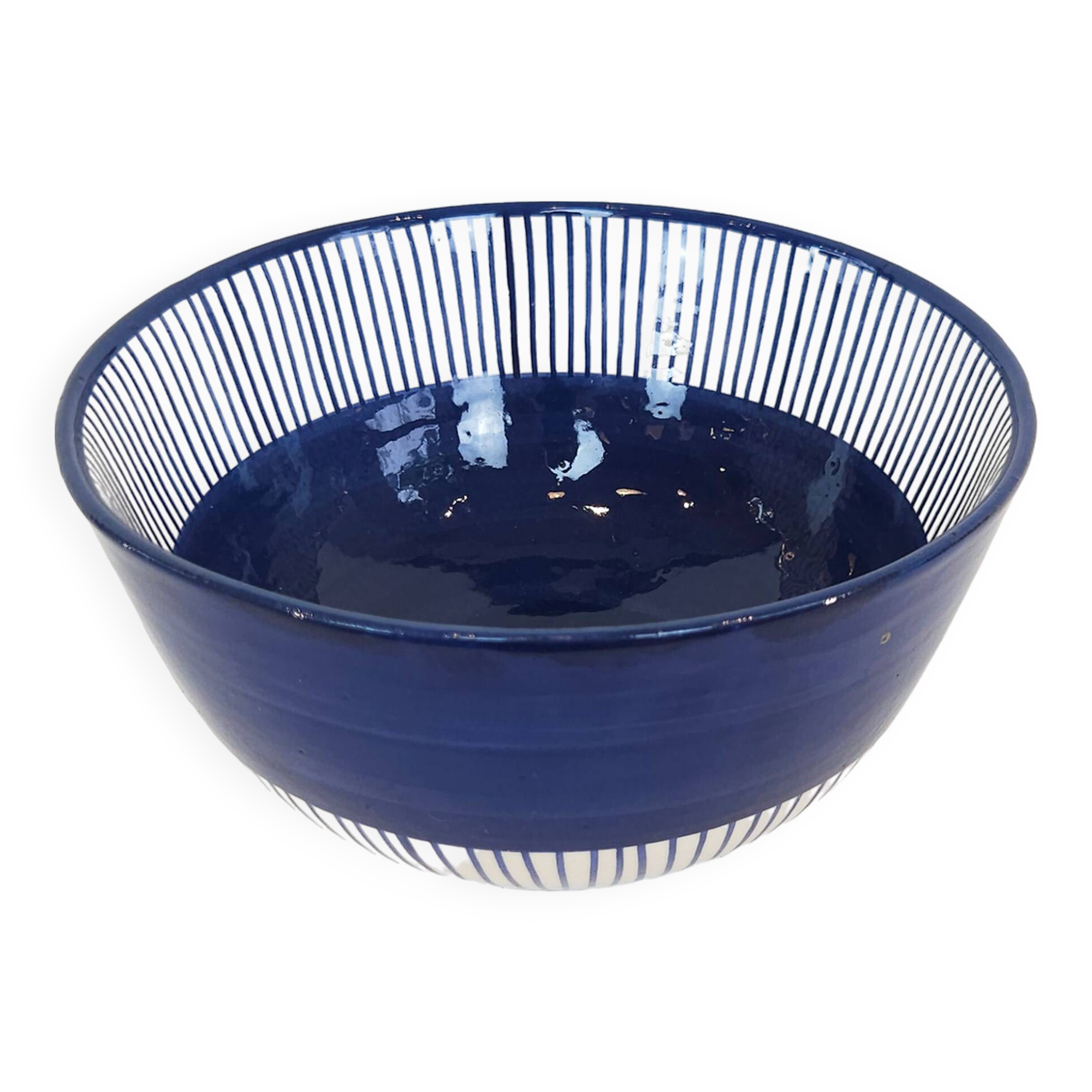 Grand bol - PALME bordure bleu