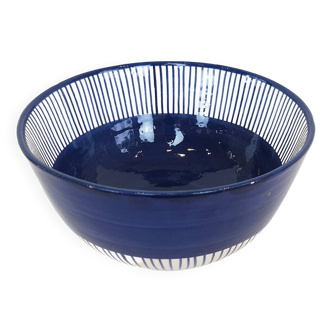 Large bowl - PALM blue border