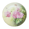 Plat en porcelaine de Limoges décor de dahlia rose signé martial
