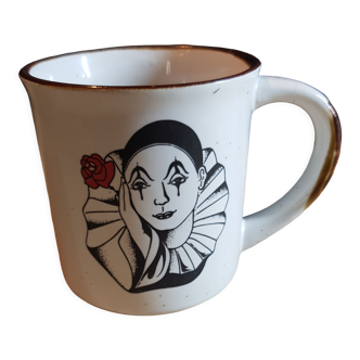 Mug Pierrot in stoneware