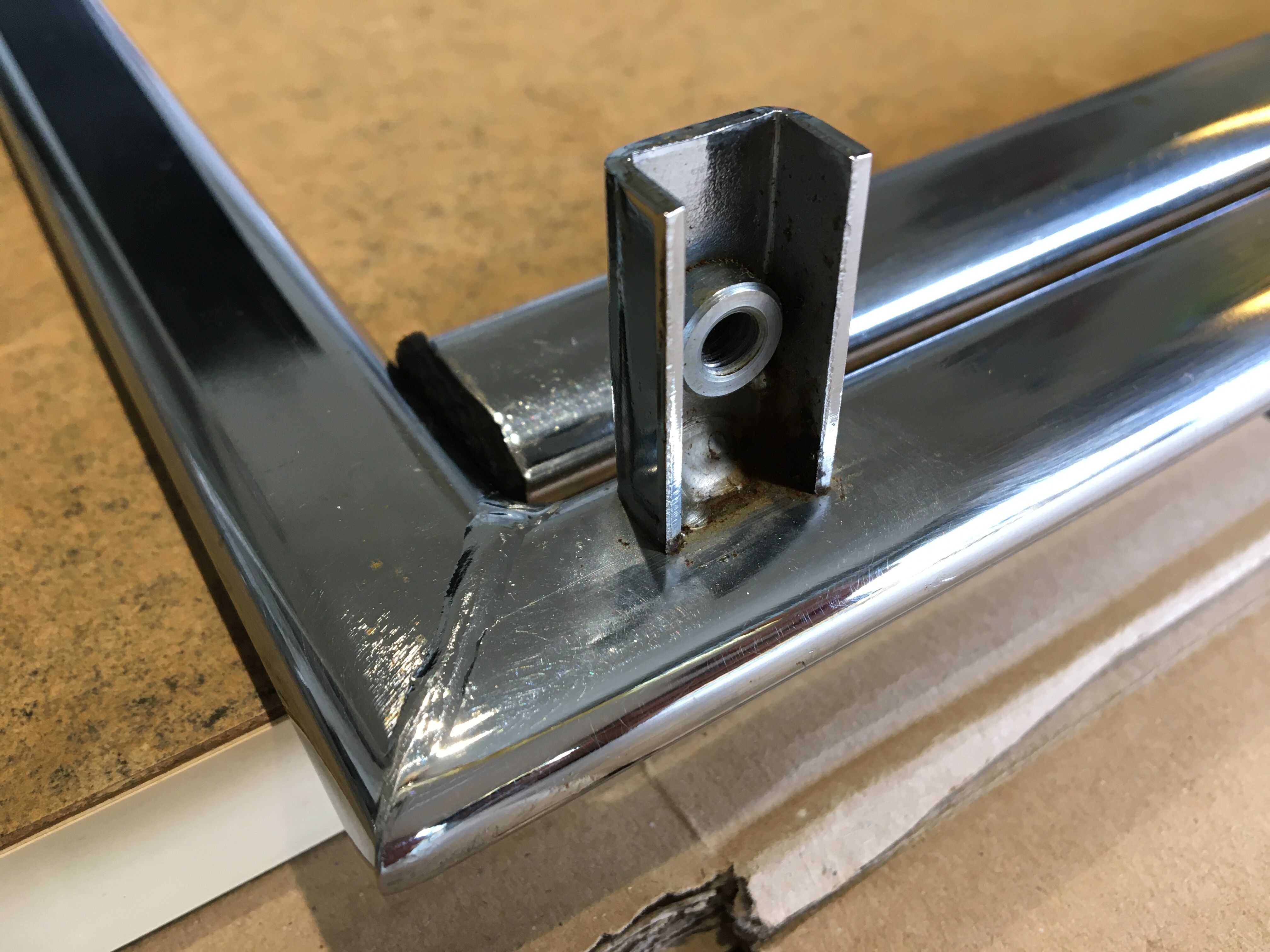 Vintage 80s chrome coffee table