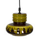 Paire de suspensions vintage en céramique jaune Herda