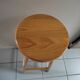 Top bar stool varnished wooden seat round