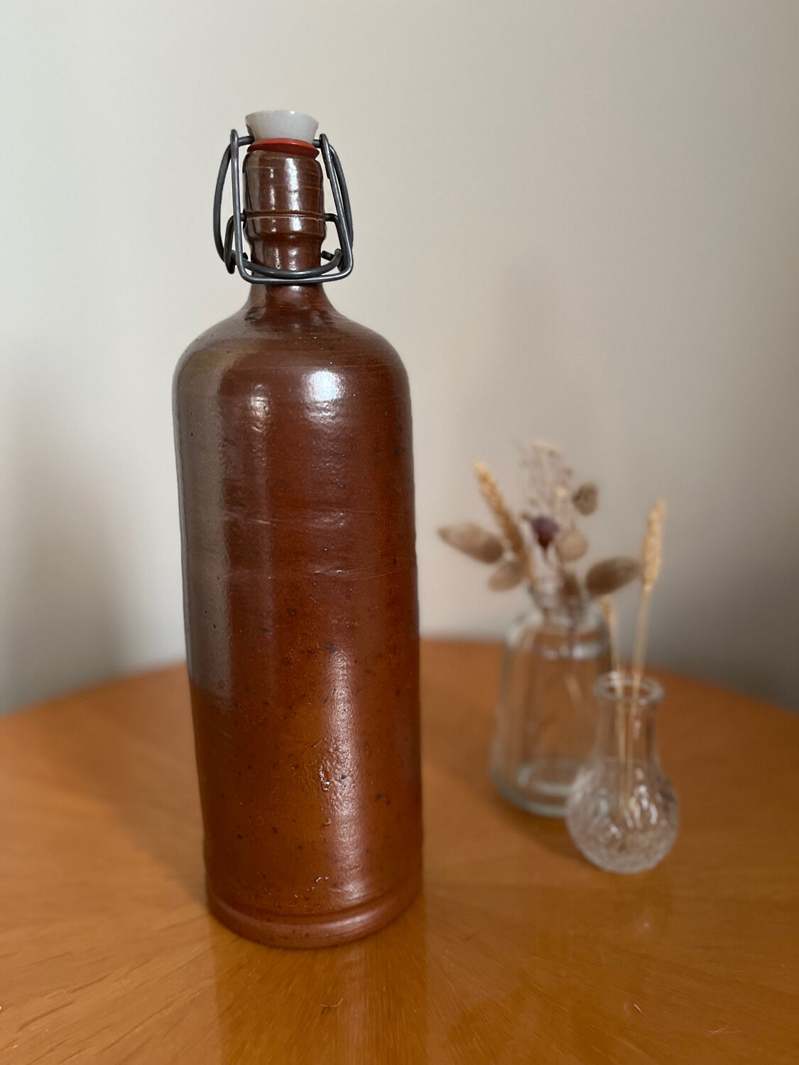 Vintage stoneware and porcelain bottle