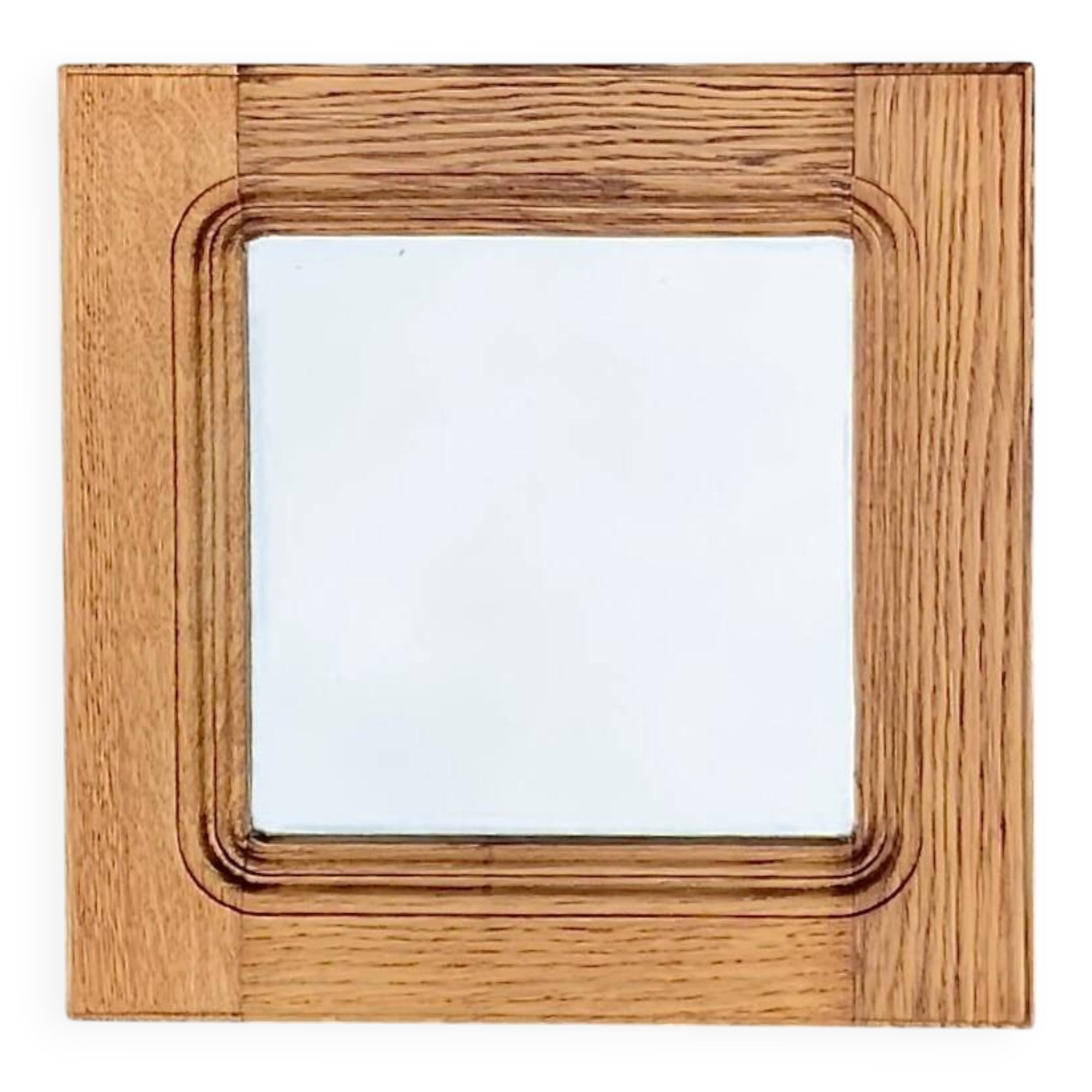 Antique square wall mirror in solid wood