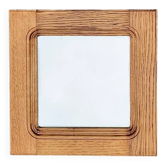 Antique square wall mirror in solid wood