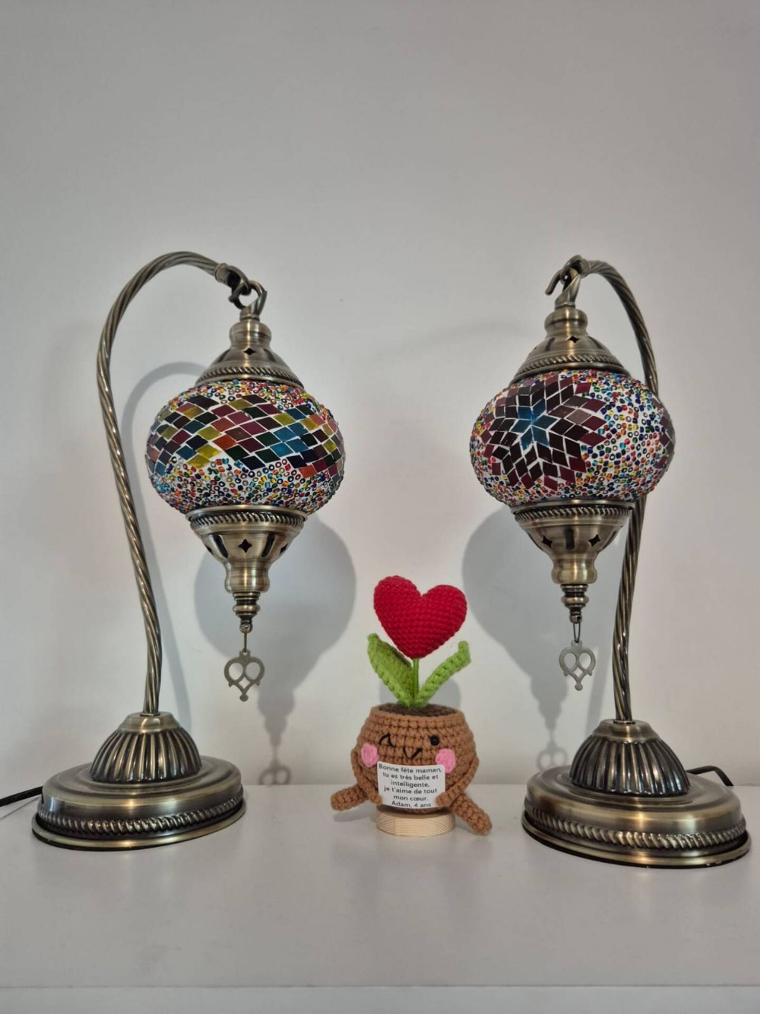Duo de lampe mosaïque turque