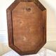 Miroir octogonal en bois foncé vintage
