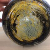 Vase boule polychrome en verre soufflé
