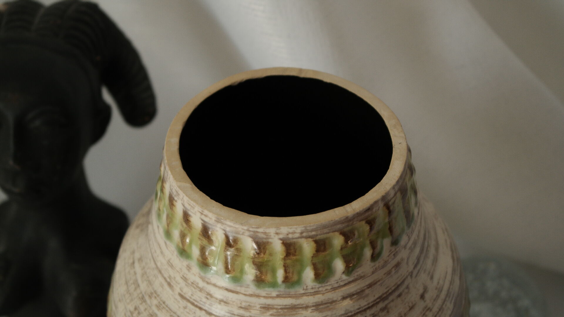 Low relief ceramic vase West Germany 1950