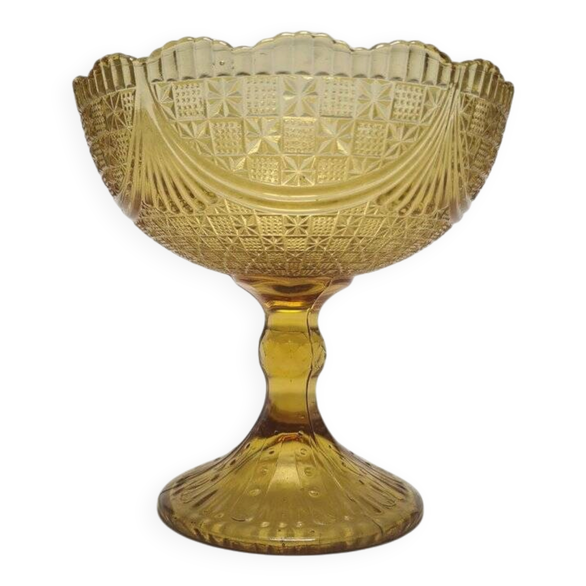 Fruit bowl on stand from Ząbkowice Glassworks, 1970s