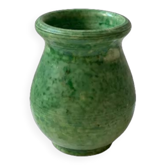 Antique green Aegitna Vallauris vase