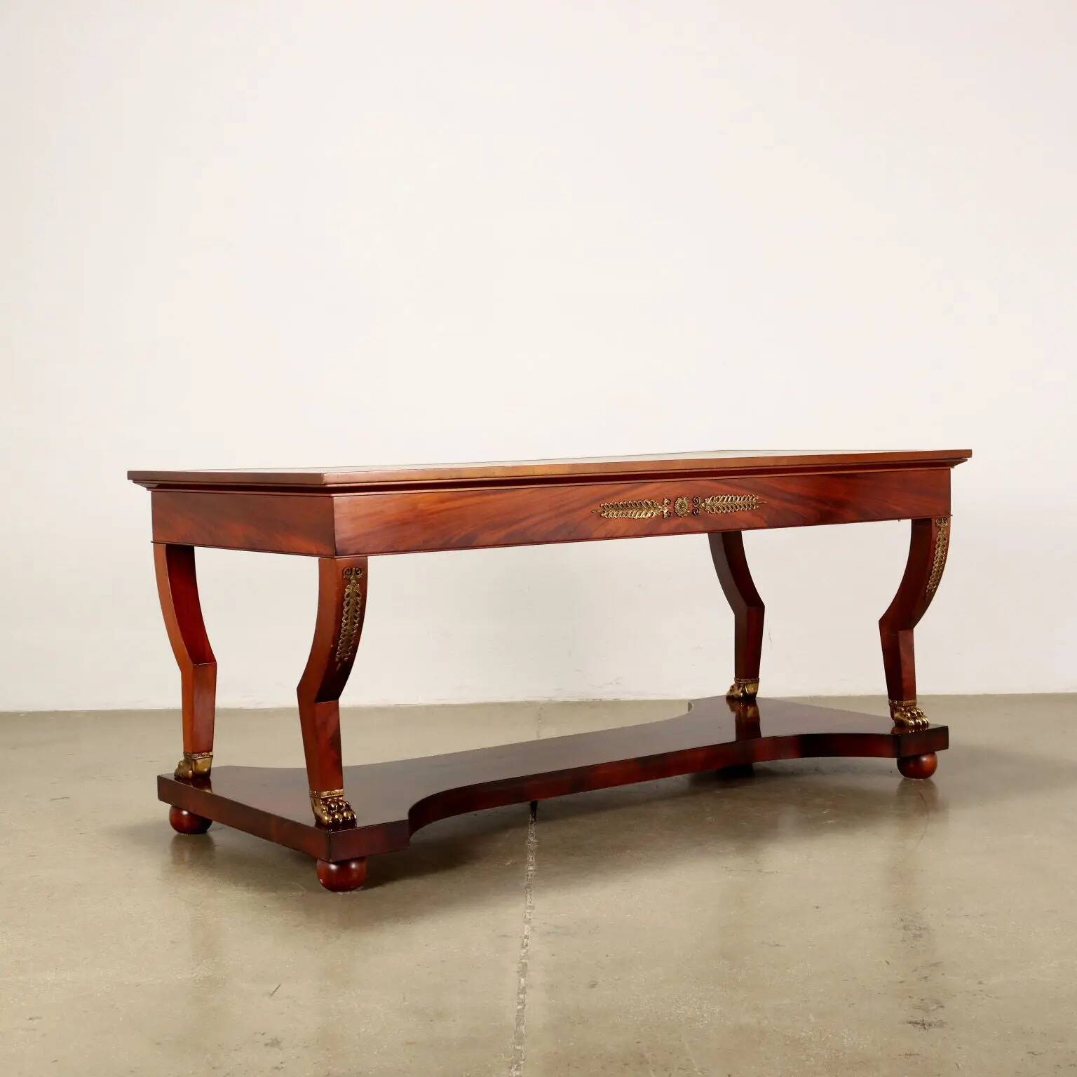 Antique Empire desk from Italy, 1900, mahogany veneer.