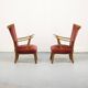 Set of Two Vintage Armchairs with Oak Frames