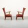 Ensemble de deux fauteuils vintage à structure en chêne