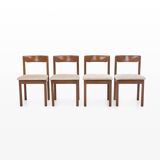 Lot de 4 chaises de salle à manger vintage en chêne teinté