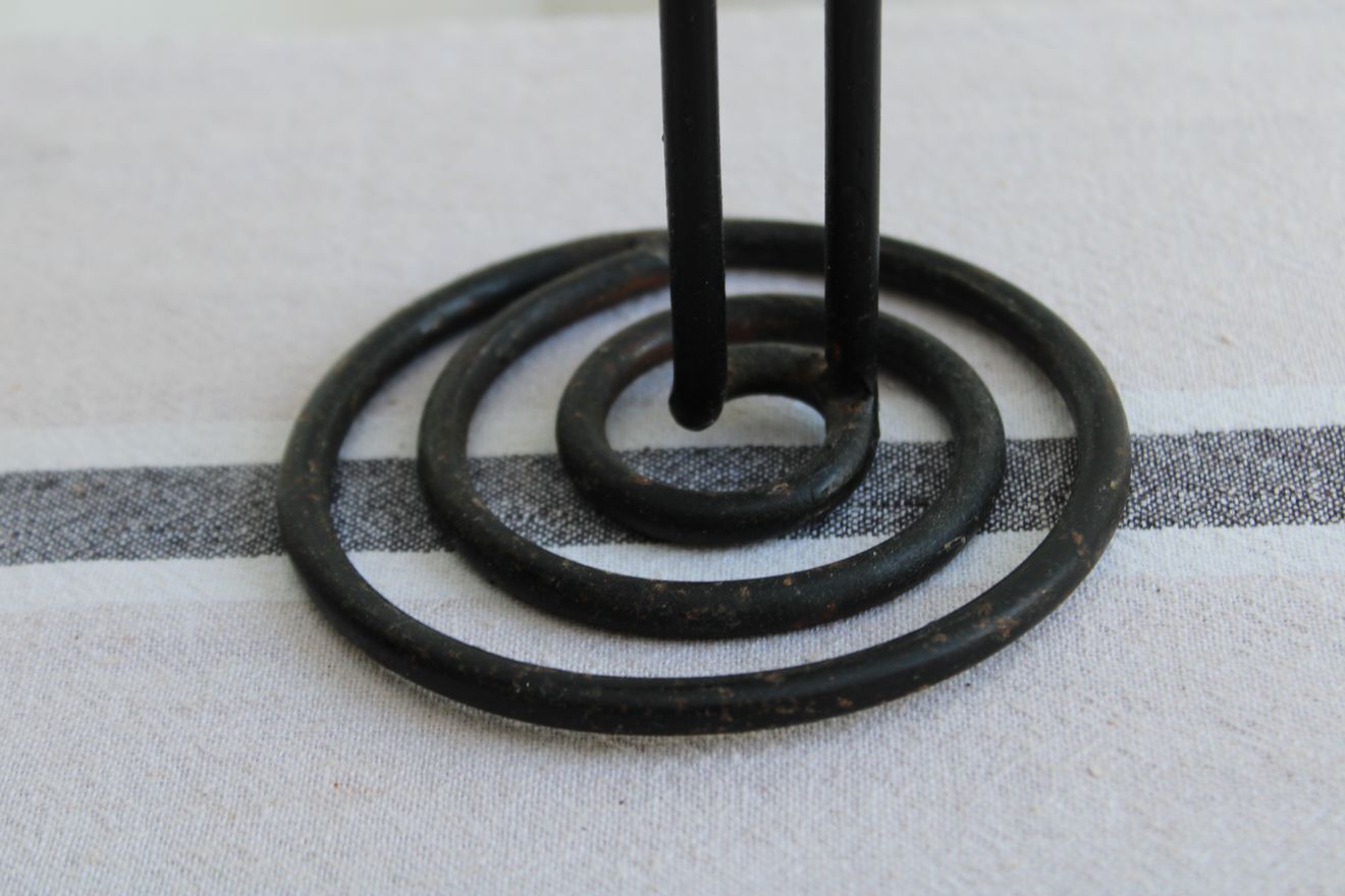 Set of 3 wrought iron candle holders
