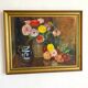 Oil on canvas still life bouquet of flowers