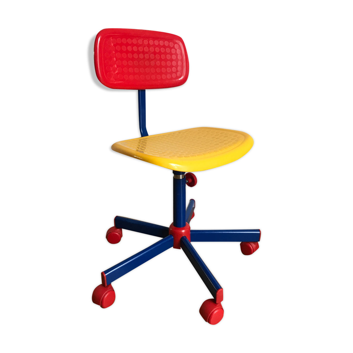 Wheeled office chair for children by ikea, "memphis style", 90s
