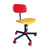 Wheeled office chair for children by ikea, "memphis style", 90s