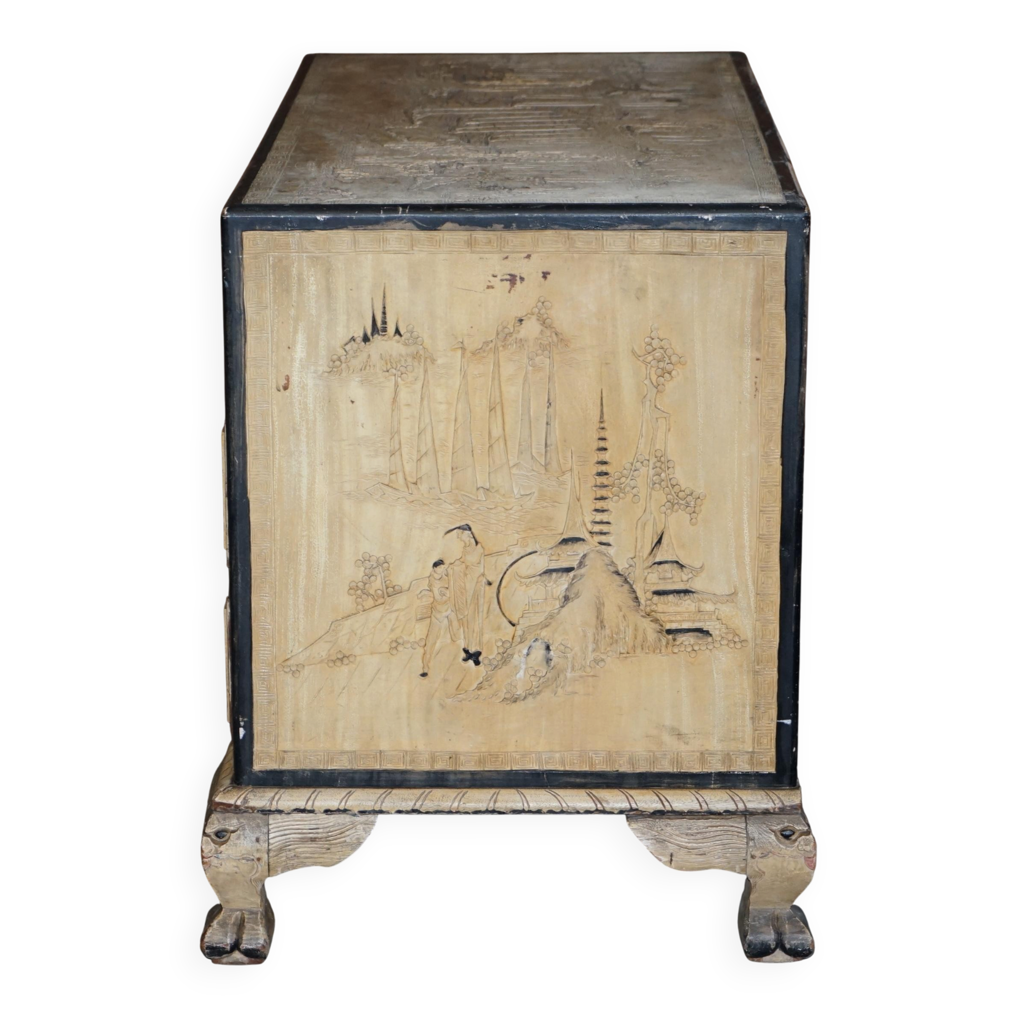 Chinese commode carved from camphor wood