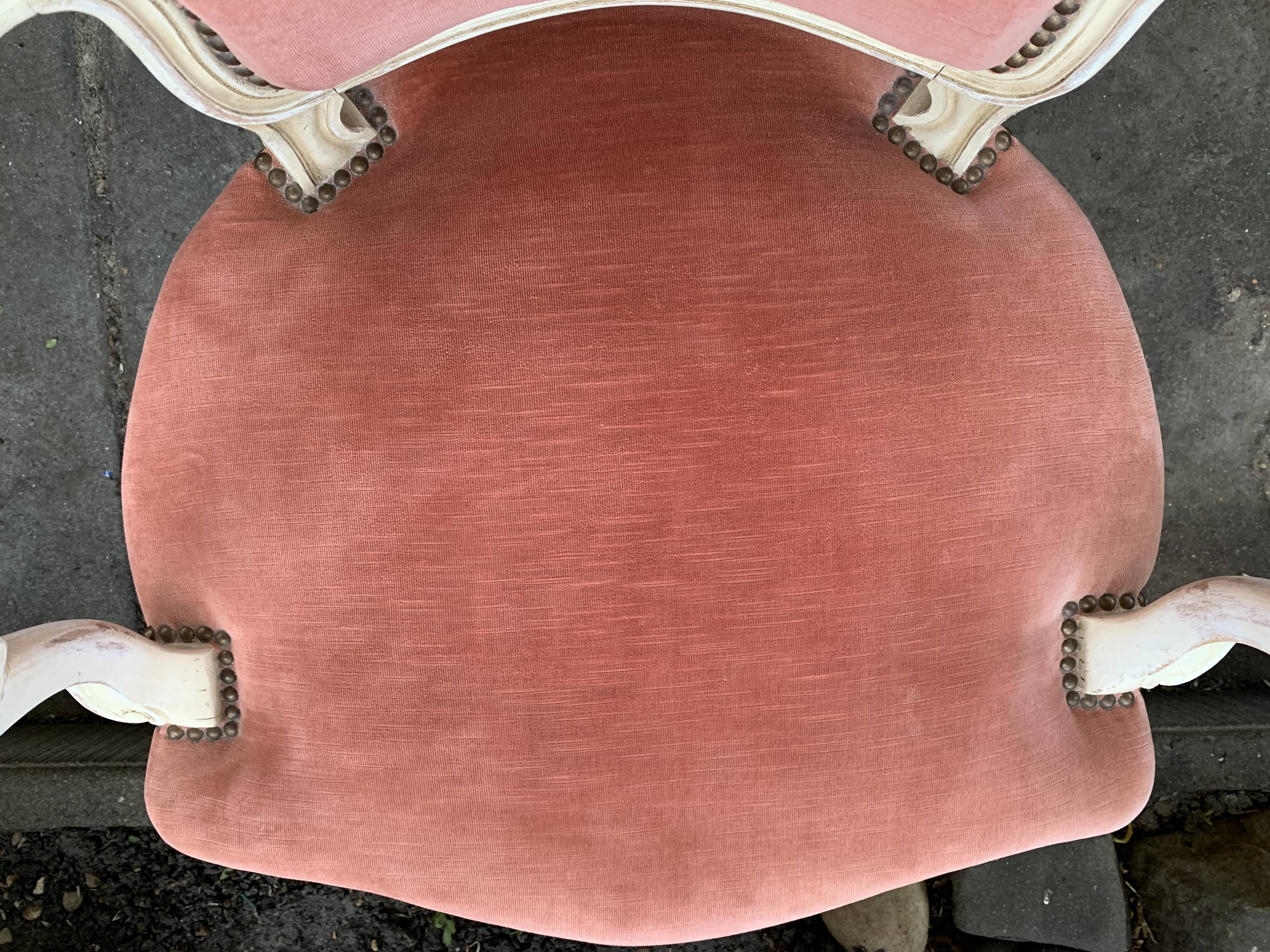 Pink velvet convertible chair