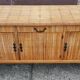 Console table in rattan and bamboo, (Attributed to Audoux-Minet)