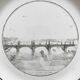 Antique fine earthenware plate "Pont de la Concorde" Creil, early 19th century