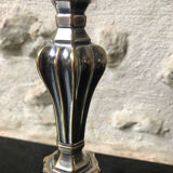 Bougeoir ancien en bronze argenté