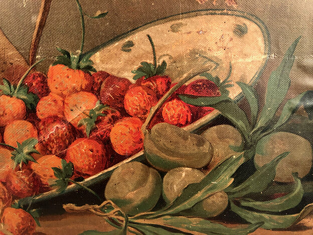 Série de trois chromolithographies, natures mortes d’après Alfred A. Brunel de Neuville et J. Rubel