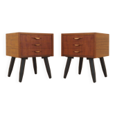 Danish teak bedside chests of drawers, 1960s