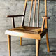 Solid wood and straw armchair, Reconstruction style, France