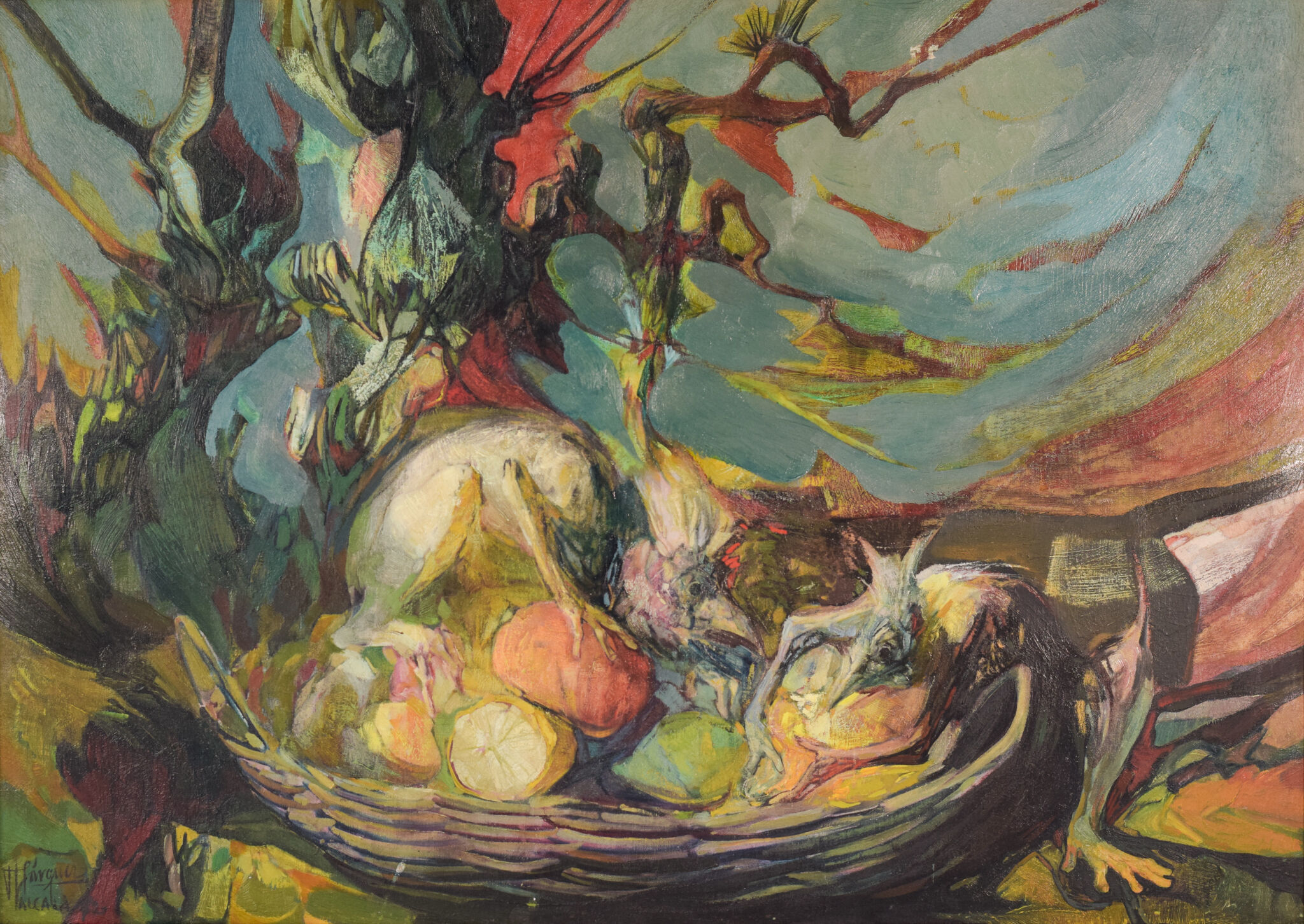 Oil on canvas influence of martin brothers