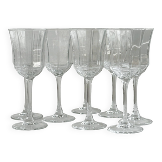 8 white wine glasses - liqueur in transparent glass, Luminarc.