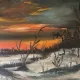Vintage Winter Landscape Oil Painting