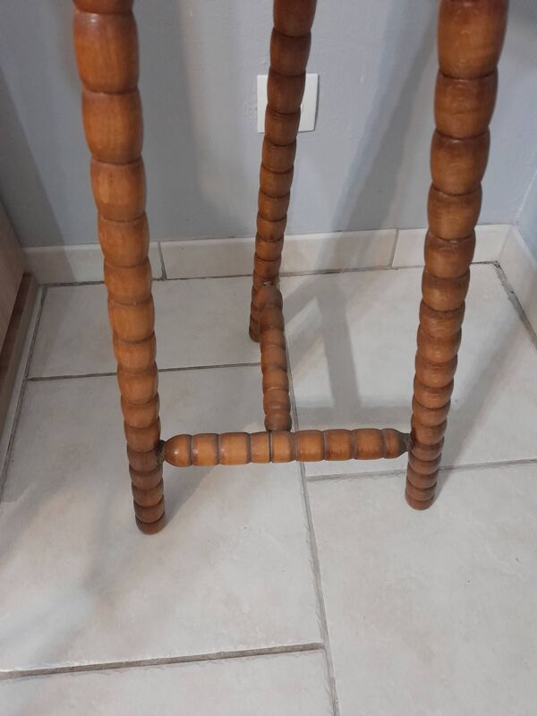 Sellette guéridon tabouret bois tourné vintage année 50