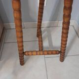 Pedestal table turned wooden stool vintage 50s