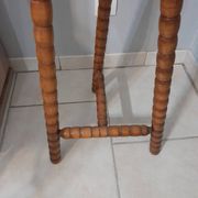 Pedestal table turned wooden stool vintage 50s