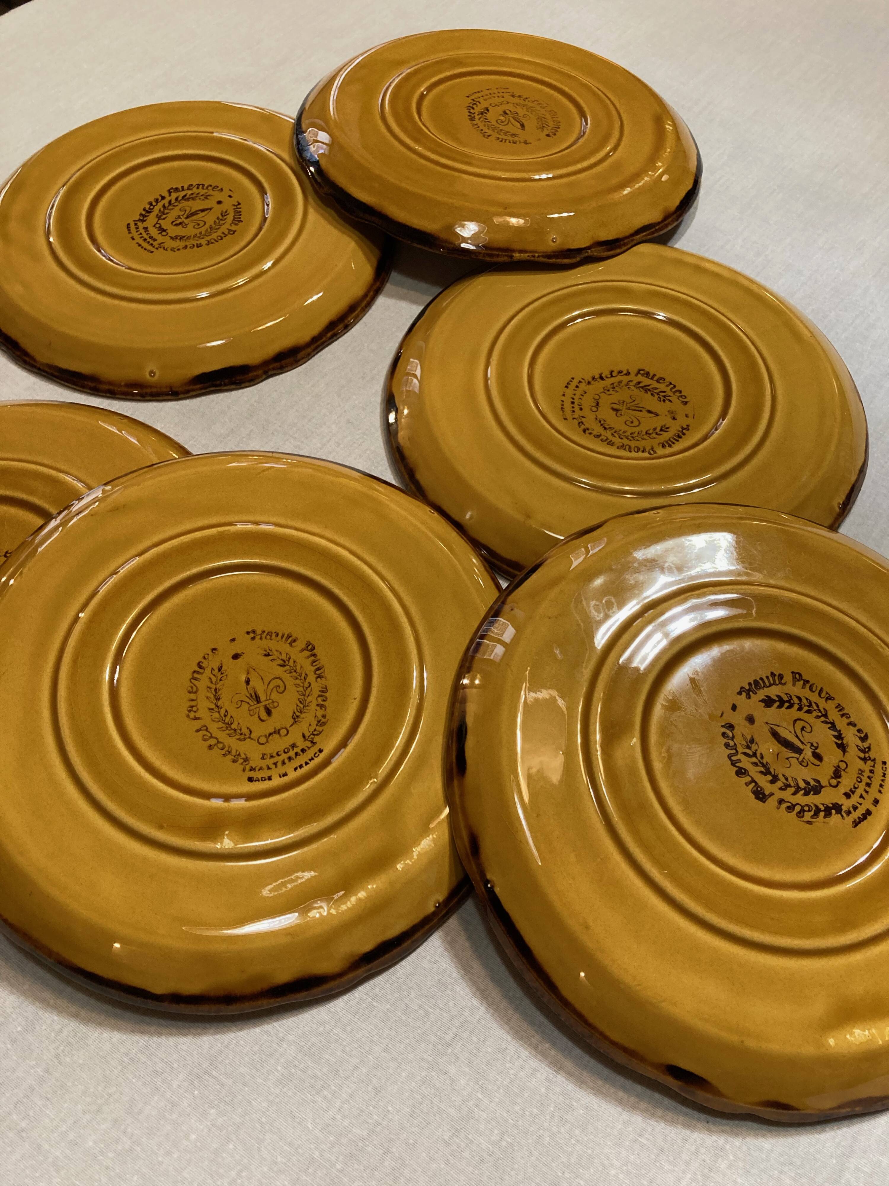 6 compartmentalized plates Les Faïences de Haute-Provence