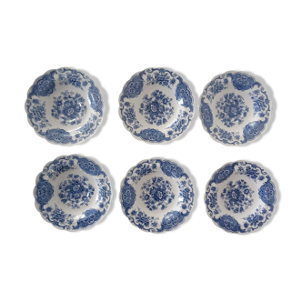 6 cups ridgway staffordshire windsor flowers blue