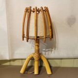 Vintage rattan wall light by Louis Sognot