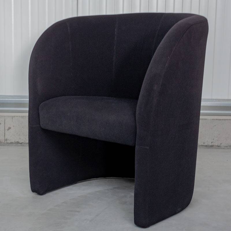 Black fabric fireside chair