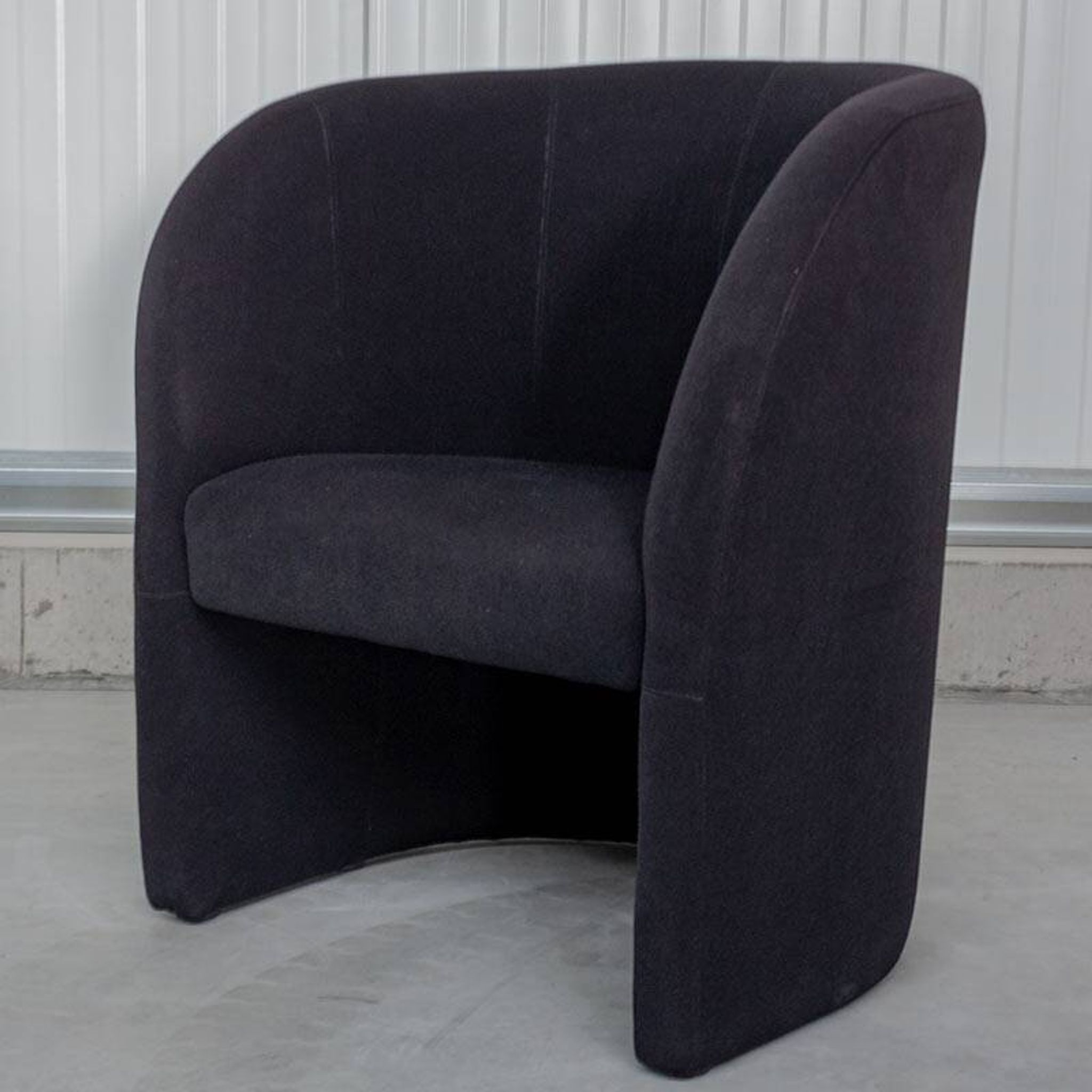 Black fabric fireside chair