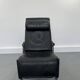 Sinus lying leather black chair from westnofa, 1970s