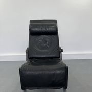 Sinus lying leather black chair from westnofa, 1970s