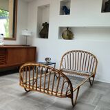 Rattan basket bed from the 50s