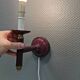 Wall lamp from Swedish Belid 1990s, in a beautiful aubergine purple colour.