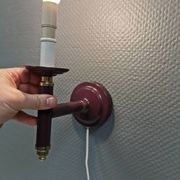 Wall lamp from Swedish Belid 1990s, in a beautiful aubergine purple colour.