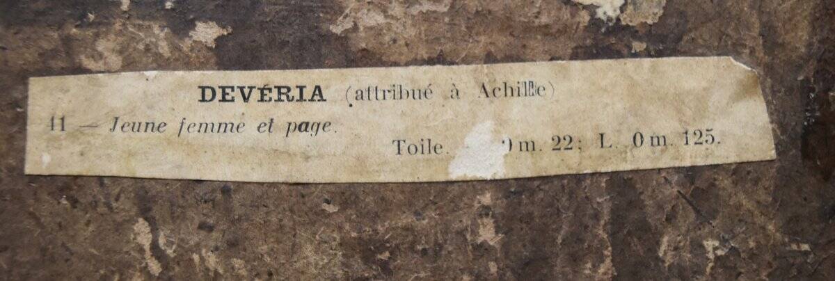 French School of the 19th Century, Attributed to Achille Deveria, Troubadour Scene, Oil on Panel